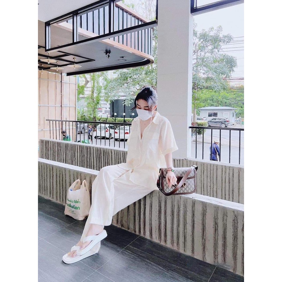 Set đũi đồ nữ quần ống rộng suông kèm áo sơ mi có BIGSIZE đũi lụa CAO CẤP siêu mát tách set phối đồ đi chơi đi làm DB03