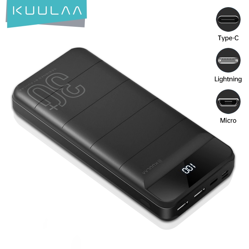 Sạc Dự Phòng Kuulaa 30000mah Màn Hình Kỹ Thuật Số Sạc Nhanh