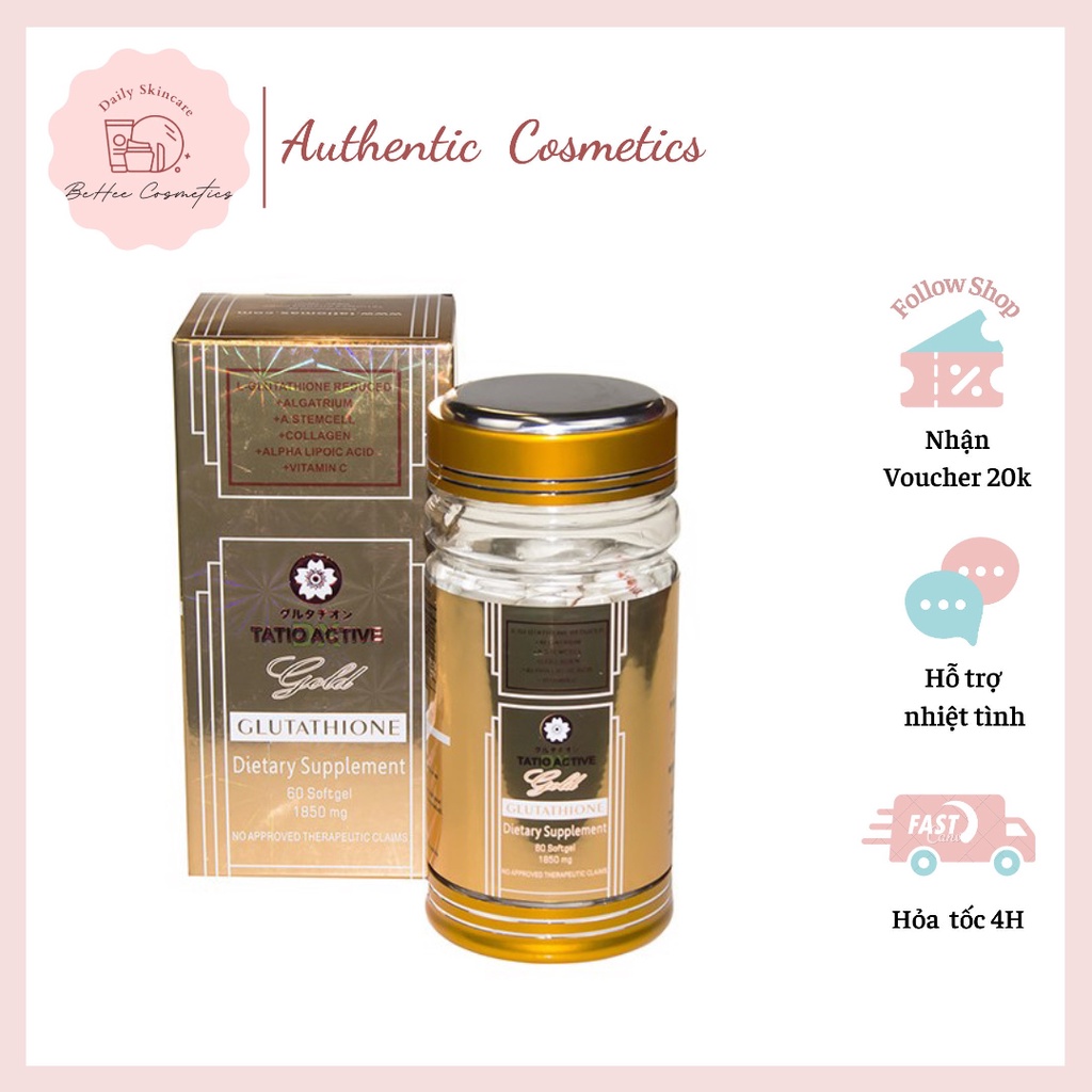 Viên Uống Trắng Da Tatio Active Gold Glutathione Nhật Bản 1850mg