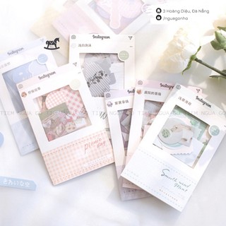 Sổ 40 sticker Insta Pantone hình dán trang trí sổ, planner, điện thoại, đồ dùng trong nhà - Tiệm Ngựa Gỗ