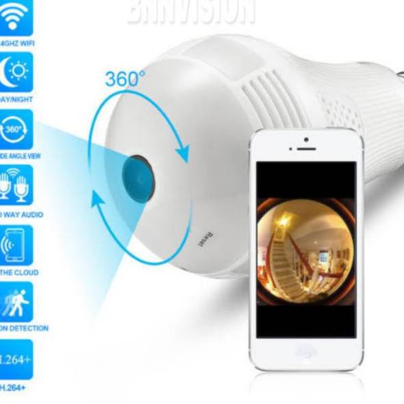 Oke Price Đèn Led Không Dây Xoay 360 Độ Hình Bóng Đèn Cá 2mp