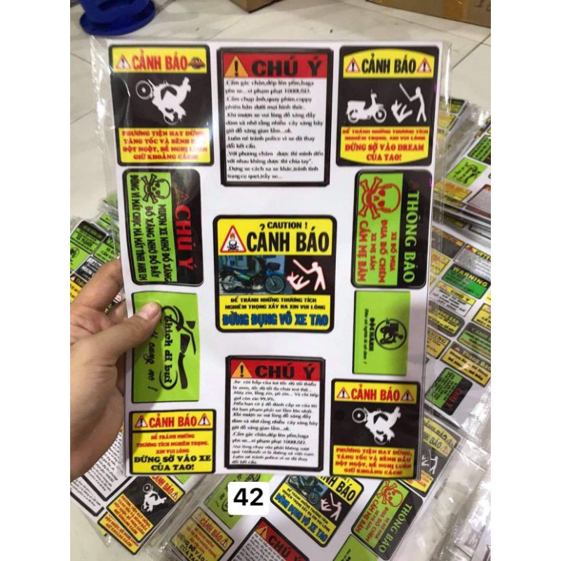 Sticker cảnh báo
