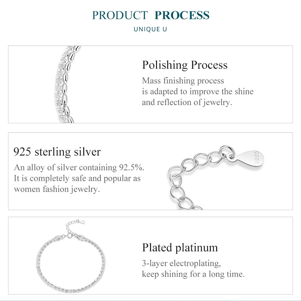 BAMOER Vòng Đeo Tay Xi bạc 925 KiểU DáNg Đơn GiảN Cho CặP Đôi