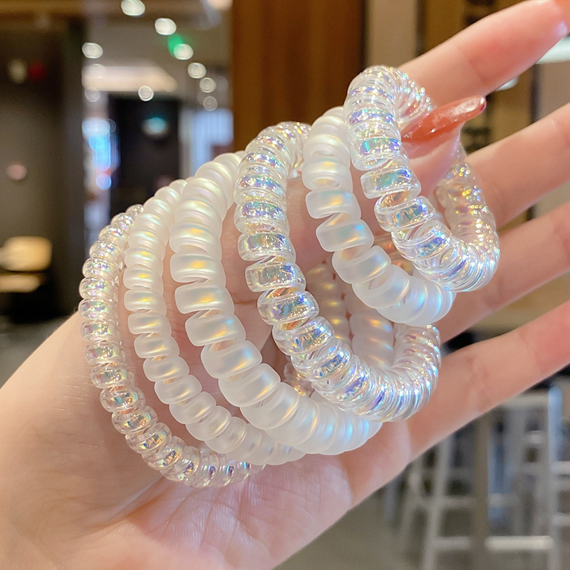 Dây Buộc Tóc Lò Xo Làm Từ Nhựa Phong Cách Hàn Quốc 2021