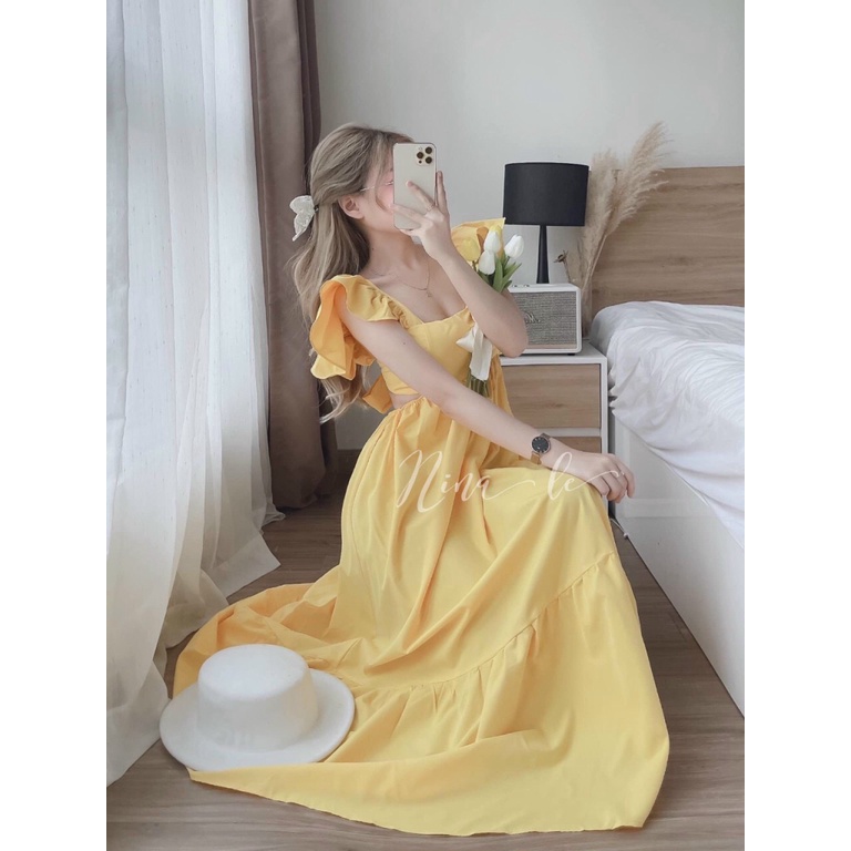 ĐẦM MAXI THẦN TIÊN TỈ TỈ CHẤT LỤA CÓ MÚT NGỰC THẢ DÁNG CỰC XINH