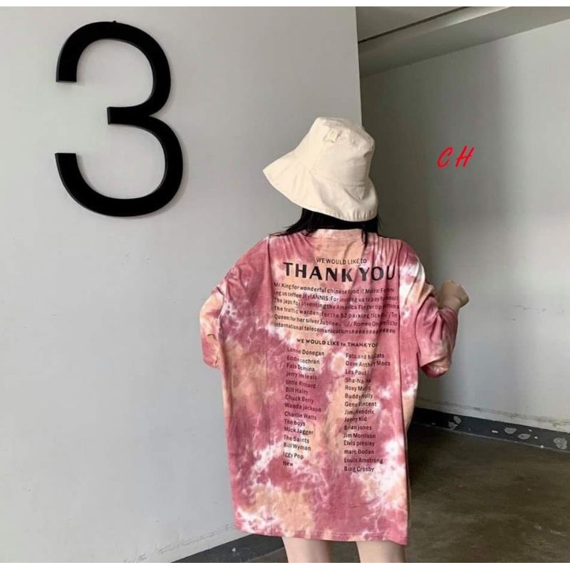 áo phông, thun loang thank you tay lỡ chất cotton mềm mịn🦋thời trang nam nữ, cặp, nhóm🦋form thụng unisex freesize giá rẻ | BigBuy360 - bigbuy360.vn