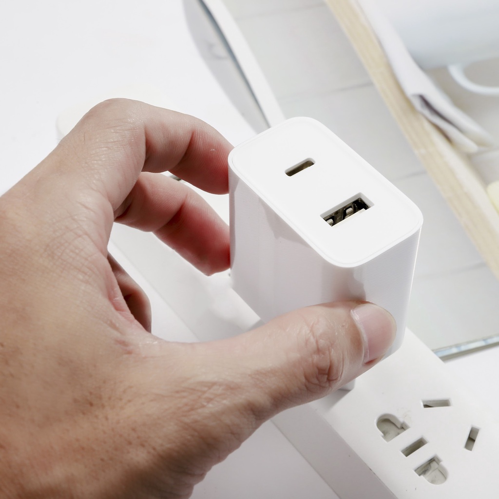 Củ sạc nhanh Xiaomi 33W Wall Charger 1A1C AD332EU quốc tế chân tròn, Cốc sạc nhanh PD, 2 đầu ra Type A và Type C