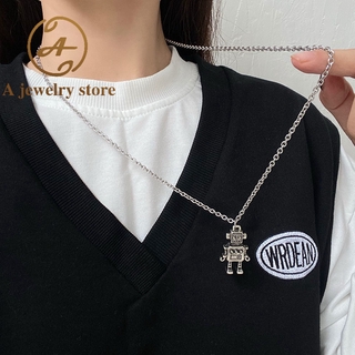 Vòng cổ kim loại mặt hình rô bốt đáng yêu