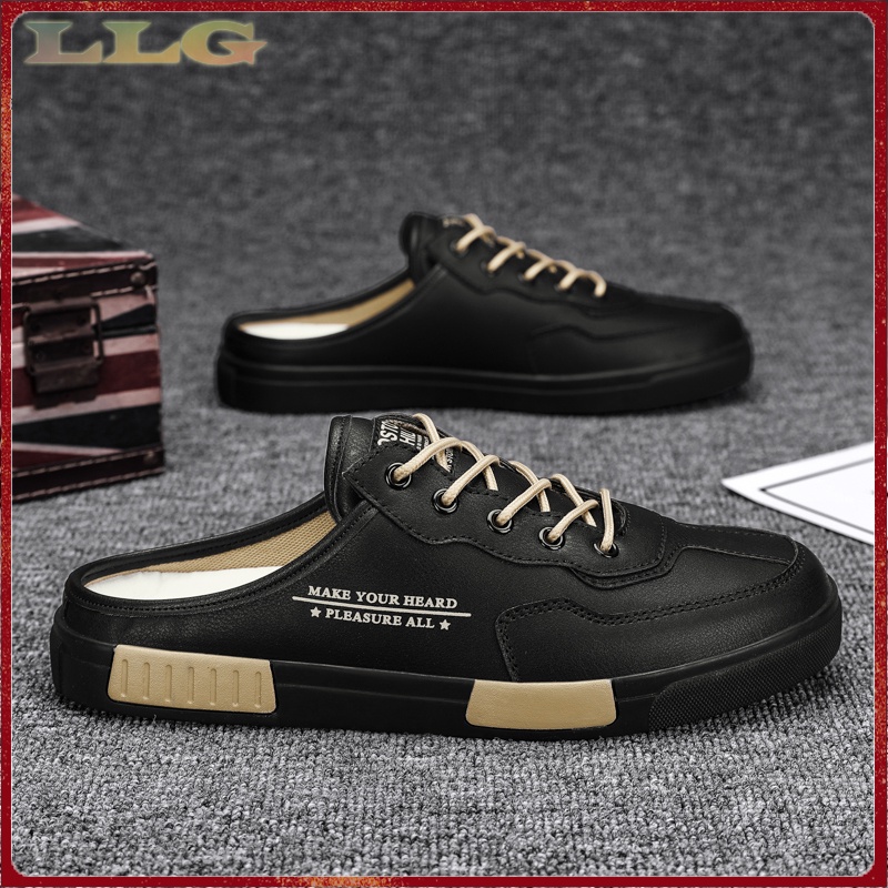 Giày Lười Da Đế Bằng Không Có Dây Buộc Thời Trang Mùa Hè Cho Nam