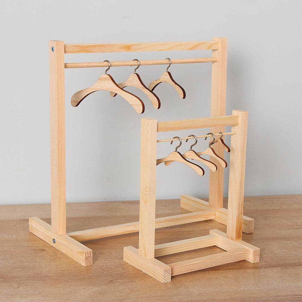 Giá đỡ treo quần áo/ khăn choàng/ búp bê bằng gỗ tiện dụng