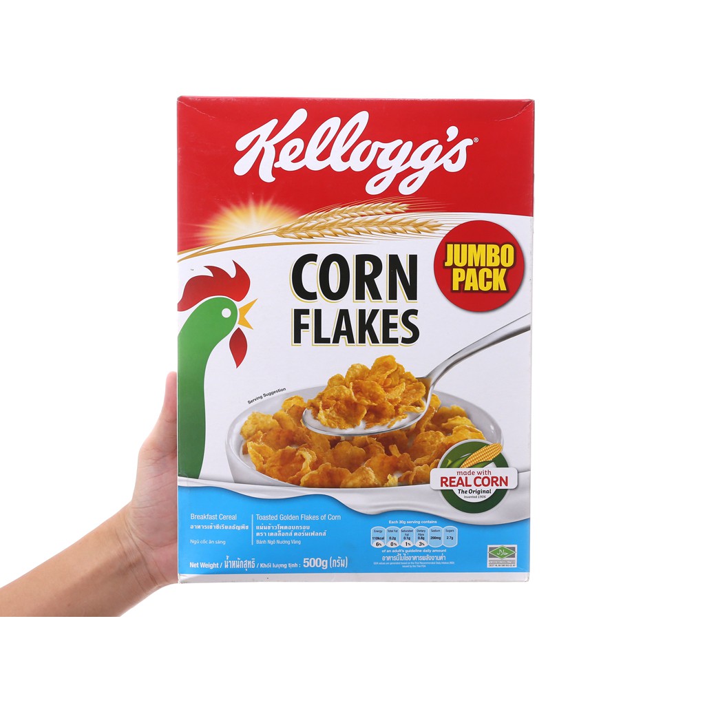 Bánh/Ngũ cốc ăn sáng Kellogg’s Corn Flake (Bắp) - Hộp 150/275/500g