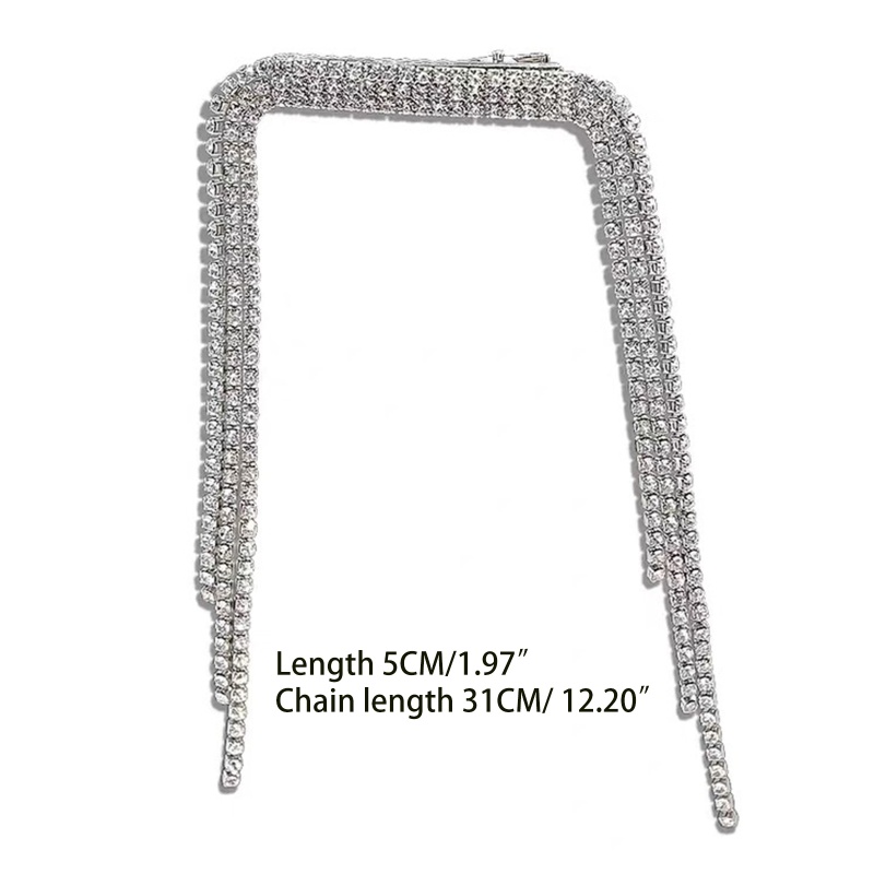 Kẹp Tóc Tua Rua Dài Đính Đá Chống Trượt Hóa Trang