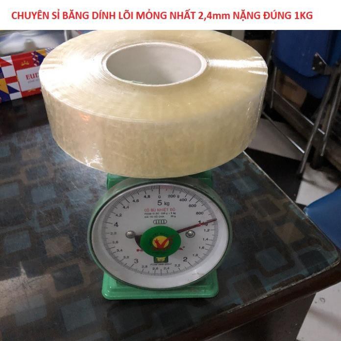 Combo 6 Cuộn Băng Dính trắng Lõi Mỏng Nhất 2,4mm Nặng Chính Xác 1Kg Cuộn