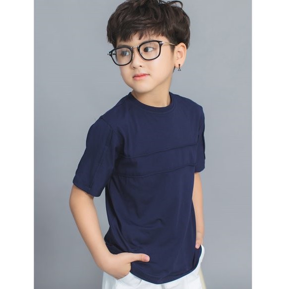 Áo thun xanh phối ngực LK0338 - Lovekids