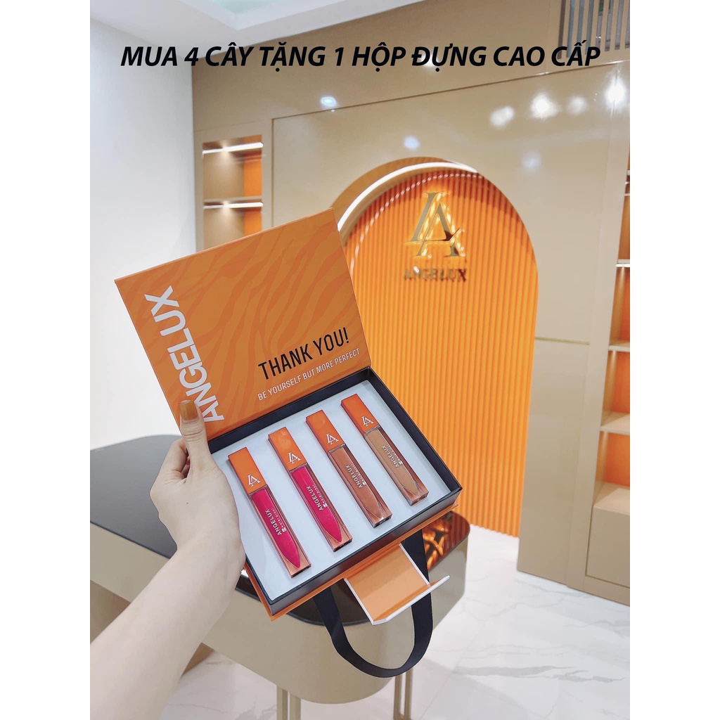 Son Dolly ANGELUX full 12 màu, set son kem lì lâu trôi bền màu mềm môi chống thấm 24h