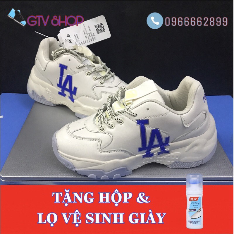 Tặng Hộp &amp; Lọ vệ sinh giày - Giày thể thao sneaker nam nữ MLB LA, size 36-43. .