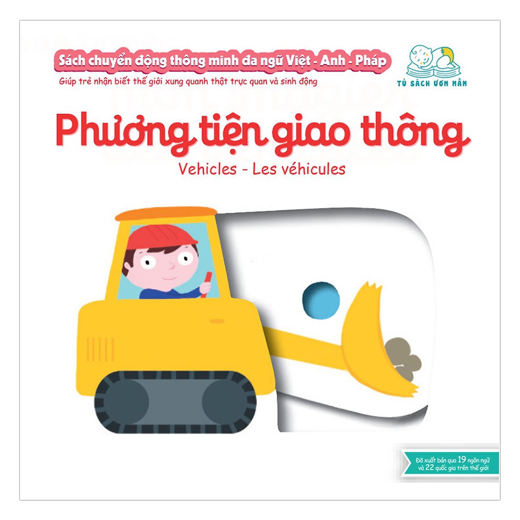 Sách chuyển động thông minh đa ngữ Việt Anh Pháp - Phương tiện giao thông