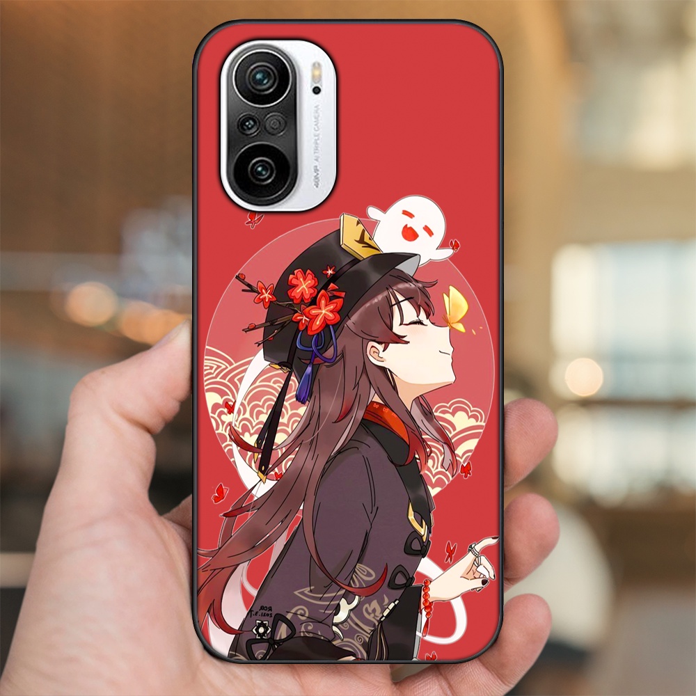 Ốp lưng Xiaomi K40 viền đen in hình Hutao Genshin Impact