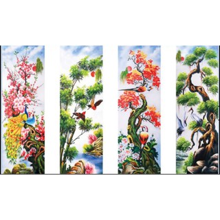 Tranh Thêu Chữ Thập 3D Mai Trúc Cúc Tùng  223229 (KHÁCH TỰ THÊU) KT:120X75CM