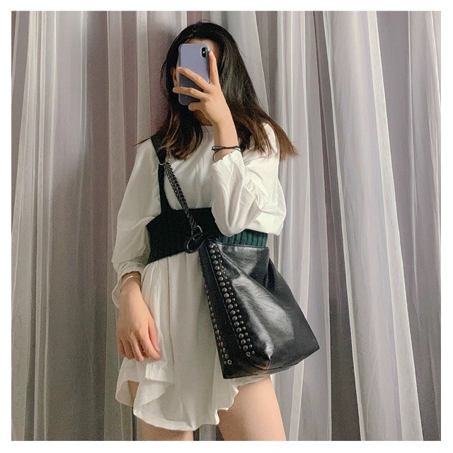 Túi Tote Viền đinh 💖 FREESHIP 💖 chất da mịn siêu đẹp, đựng được giấy A4