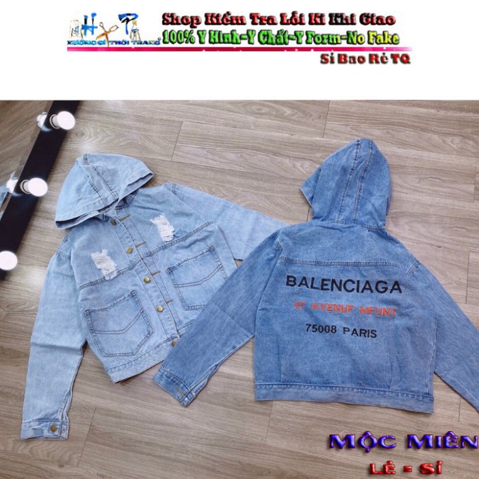 Áo Khoác Jeans Nữ Có Mũ FORM DÀI Cao Cấp Siêu Thời Trang HÀNG CÓ SẴN-Ảnh -Thật-KÈM VIDEO- - NEW