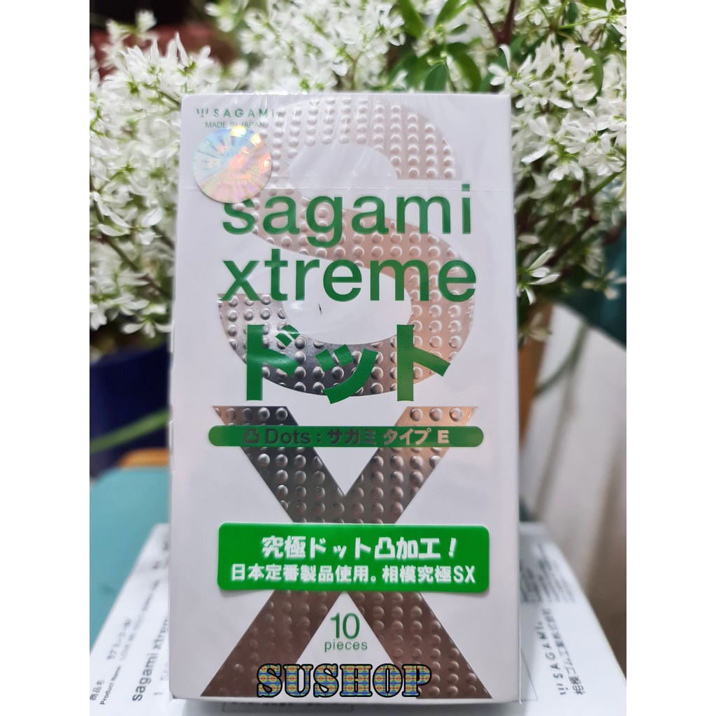 Bao cao su gai Sagami Extreme White siêu mỏng chính hãng xuất xứ Nhật Bản hộp 10 chiếc Nikisa an toàn chất lượng