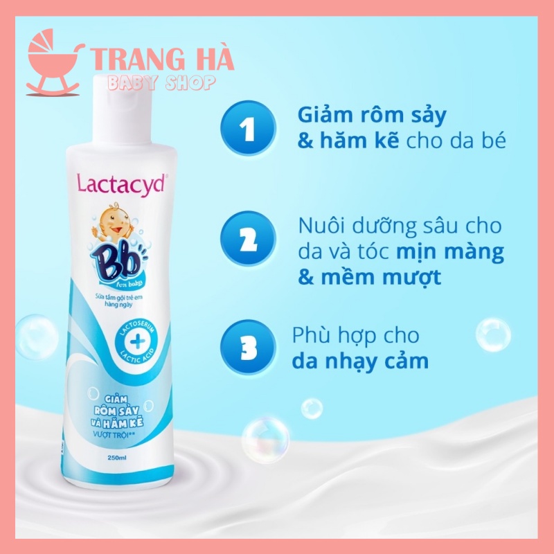 𝑺𝑨𝑳𝑬 𝑺𝑶̂́𝑪 Sữa Tắm Gội LACTACYD BB 250ml Tắm Gội Hàng Ngày Cho Bé Giảm Hăm Kẽ Và Rôm Sảy Hiệu Quả