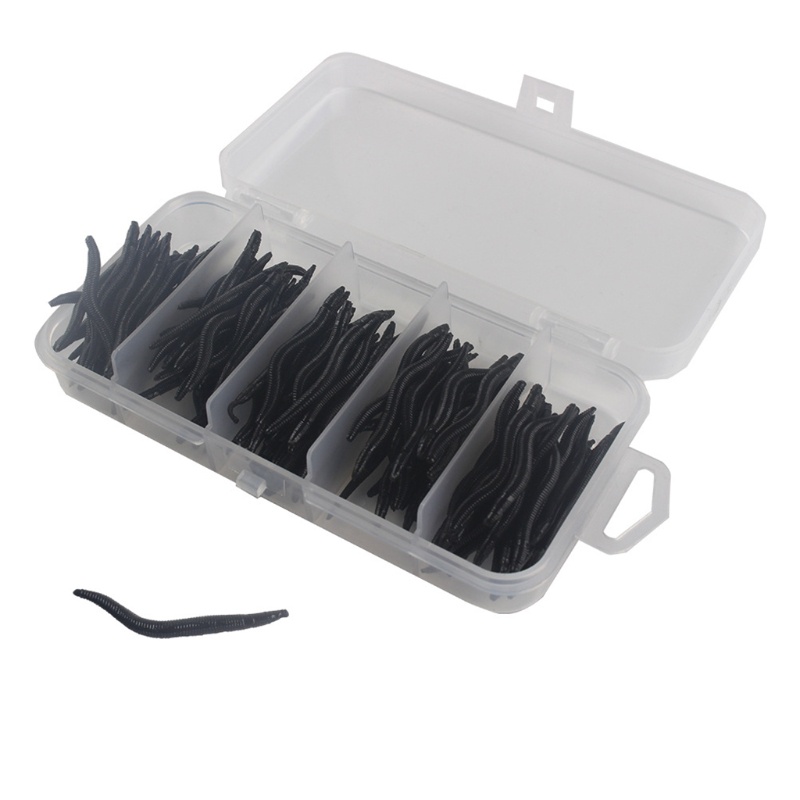 Hộp 150 Mồi Câu Cá Giả Côn Trùng Mềm Nhiều Màu Sắc