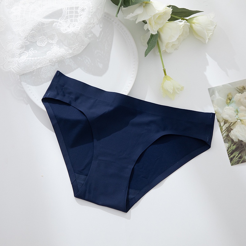 Quần Lót cotton Lụa Lạnh Không Đường May Lưng Thấp Thoáng Khí Kháng Khuẩn Dễ Thương Cho Nữ