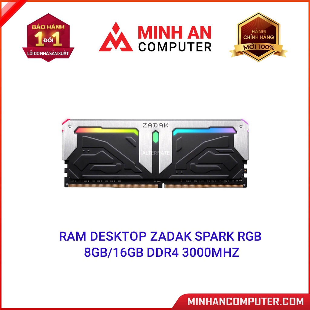 RAM Desktop Zadak Spark RGB 8GB/16GB DDR4 3000MHz Hàng chính hãng