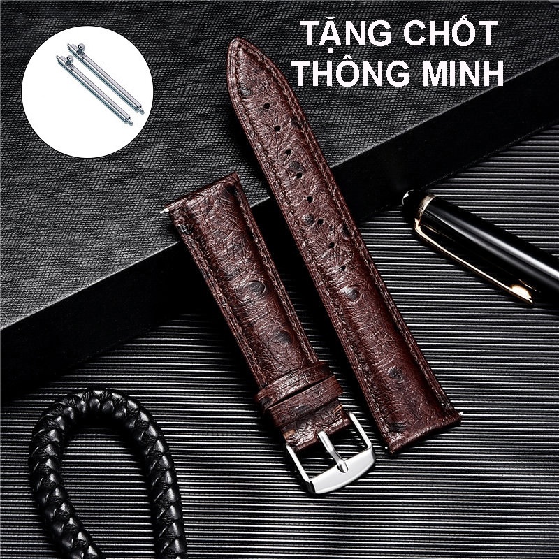Dây đồng hồ da ĐÀ ĐIỂU CAO CẤP OL-P8024 tặng CHỐT THÔNG MINH