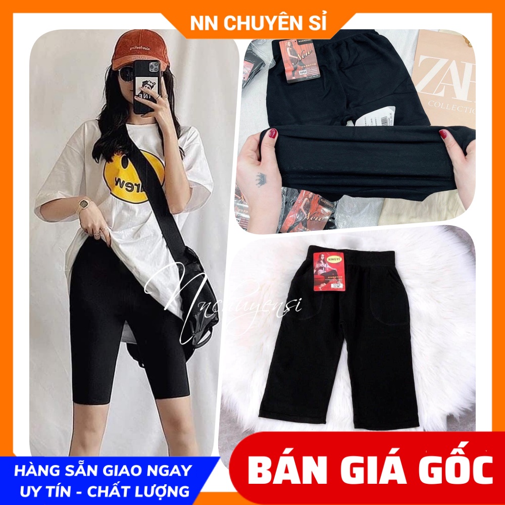 Quần legging cho nữ dài lửng ngố đùi chất thun mềm co giãn lên phom siêu nịn dáng TS395