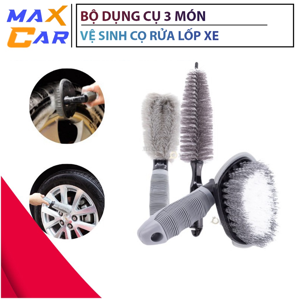 [ Giá siêu rẻ] Bộ Dụng Cụ 3 MÓN Vệ Sinh Cọ Rửa Bánh Xe Ô Tô Chuyên Dụng