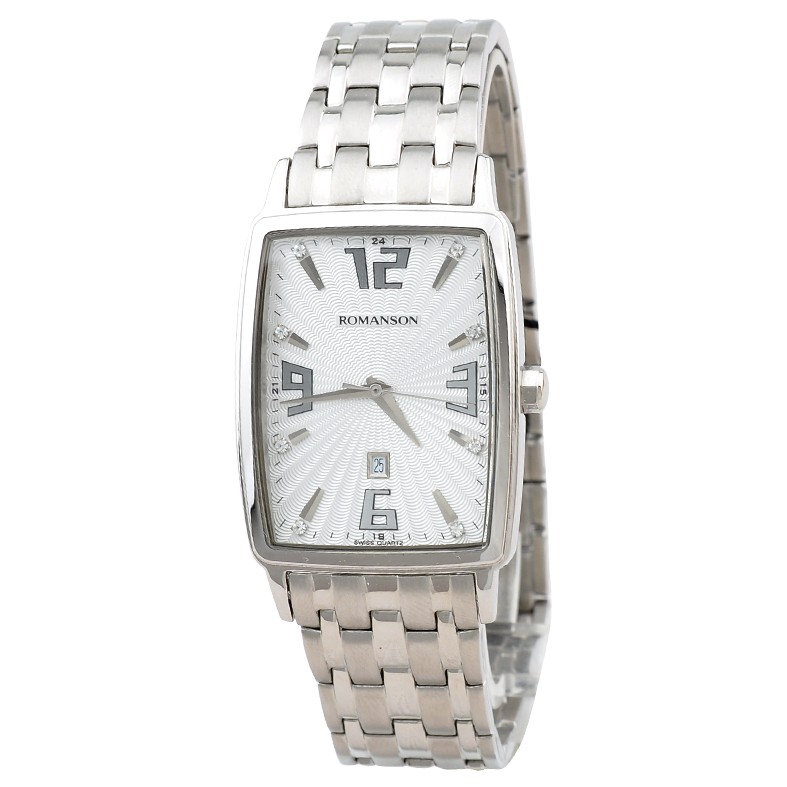 Đồng hồ Romanson Men Sport Watch DM5127MWWH nam máy Thụy Sĩ mặt mỏng chống nước kính chống xước dây thép chính hãng