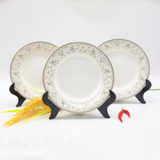 [22cm] Đĩa Sứ Viền Kim Vàng D09VKV - Sứ Minh Châu Cao Cấp - gian hàng chính hãng Gốm Sứ Việt