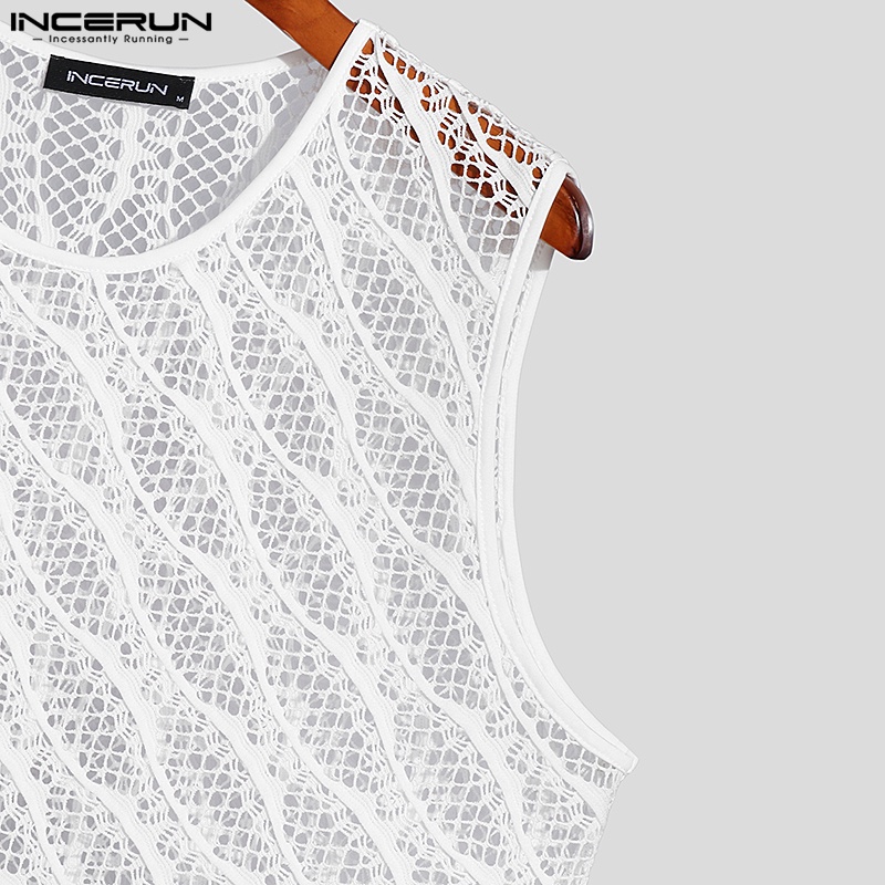 INCERUN Áo Lưới Ba Lỗ Thời Trang Đi Biển Mùa Hè Cho Nam