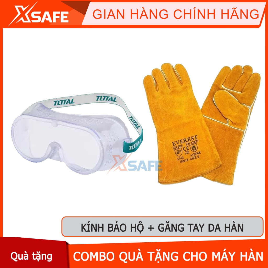 [Hàng tặng không bán] Combo quà tặng kính bảo hộ + Găng tay da hàn (TSP302+EW14) - Quà tặng đặc biệt cho máy hàn Hồng Ký