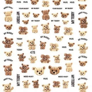 Sticker Gấu-Sticker Hoạt Hình Dán Móng-Nail