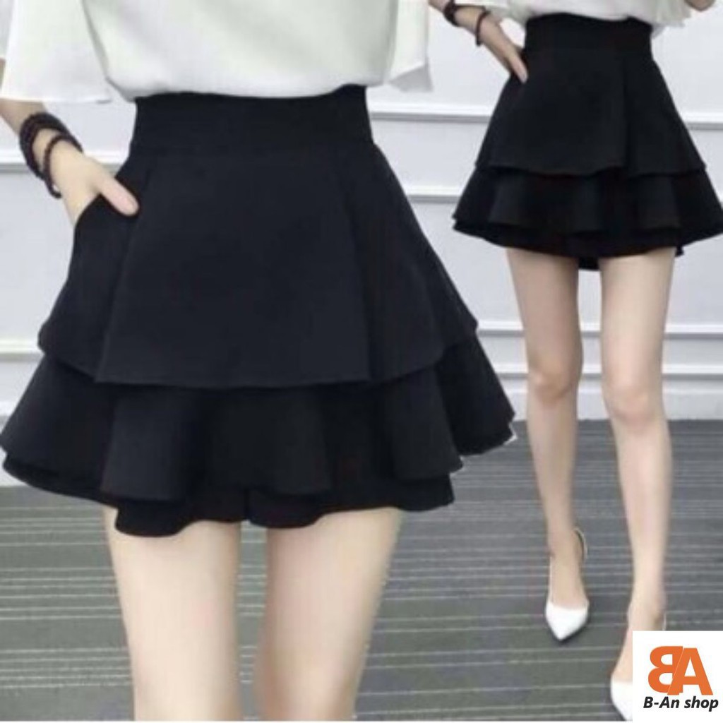 Chân váy xếp ly ngắn xòe 3 tầng quần trong hàn quốc V002- Hàng VNXK loại 1