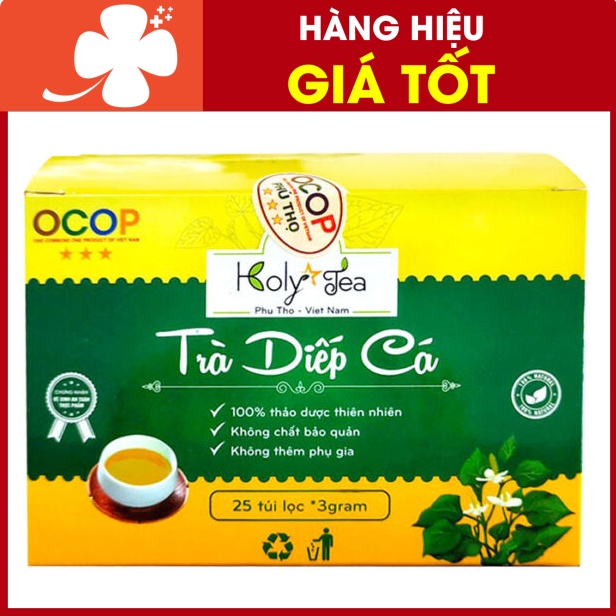 Hộp 25 túi lọc Trà Diếp Cá Holy Tea - Hỗ trợ giúp thanh nhiệt, mát gan, mụn nhọt, táo bón, Trĩ, nhiệt miệng