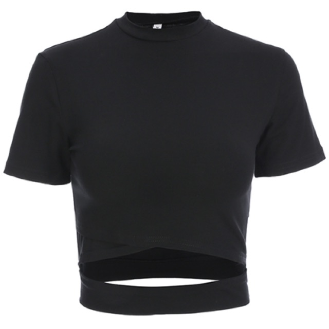 Áo croptop chéo dây eo loại cao cấp