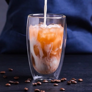 Cốc sinh tố 2 lớp thủy tinh chịu nhiệt cao cấp dáng bầu - Ly thủy tinh chịu nhiệt không chì phong cách Bắc Âu