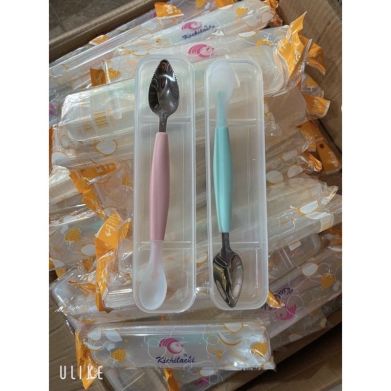Thìa Nạo Hoa Quả KICHI 2 Đầu Cho Bé Ăn Dặm