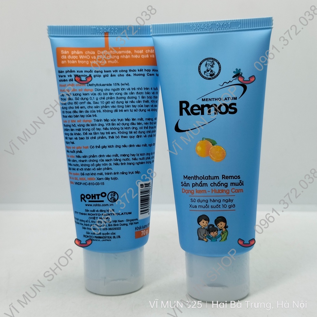 MENTHOLATUM REMOS sản phẩm sử dụng hàng ngày xua muỗi hiệu quả suốt 10 giờ