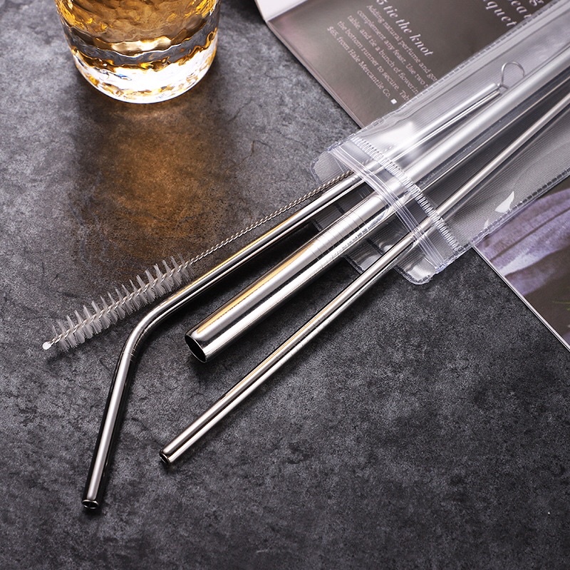 Bộ 4 ống hút Inox 304 kèm cọ rửa