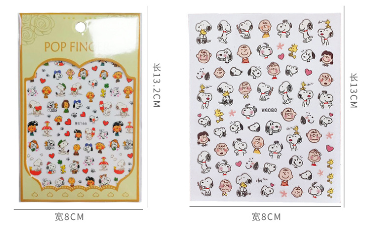 [Có sẵn] Miếng Dán Móng Tay 3D Nail Sticker Hoạt Hình Chú Chó Snoopy