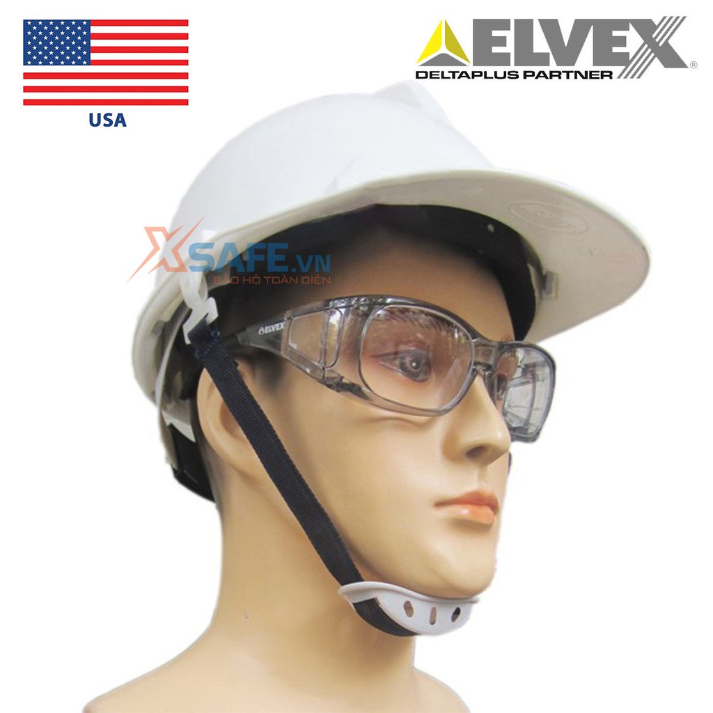 Kính bảo hộ Elvex SG37C trong suốt đeo được cùng kính cận chống tia UV, chống bụi, chắn gió, trầy xước, đọng sương XSAFE