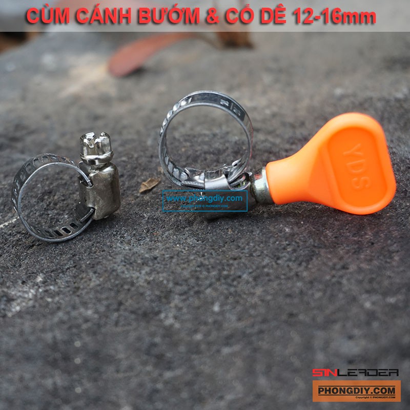 Cổ dê, cum ống cánh bướm phi ngoài 16-18mm