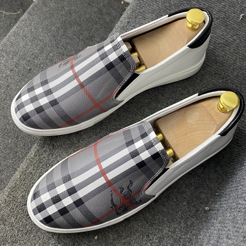Giày Lười Nam BBR Kẻ Caro - Giày Nam Thời Trang in Hình Ngựa - Mẫu 2021