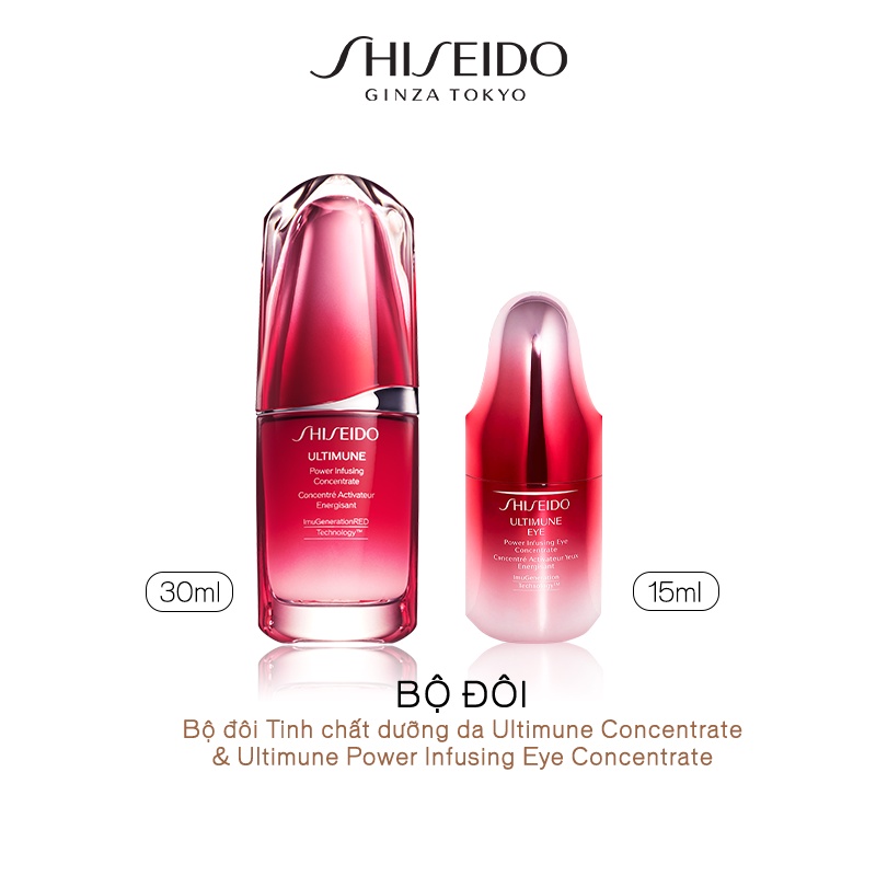 Bộ đôi Tinh chất dưỡng da Shiseido Ultimune Concentrate 30ml &amp; Shiseido Ultimune Power Infusing Eye Concentrate 15ml